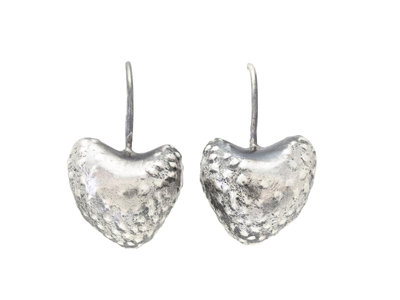 Jewellery, EARRINGS, silver-plated algae