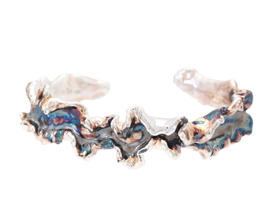 Jewellery, BANGLE, silver-plated algae