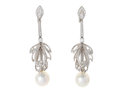 Jewellery, EARRINGS, 18K white gold