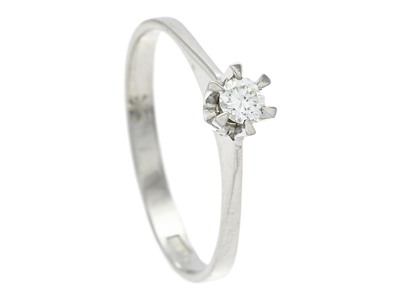 Jewellery, SOLITAIRE RING, 18K white gold