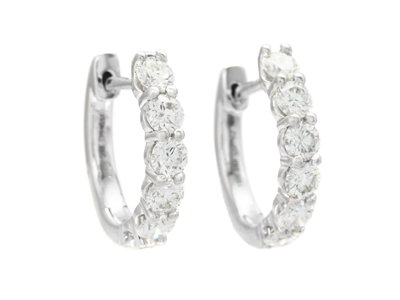 Jewellery, HOOP EARRINGS, 18K white gold