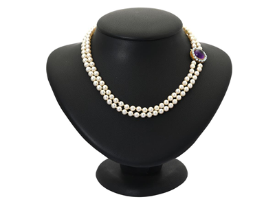 Jewellery, PEARL NECKLACE, 2-radigt