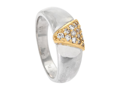 Jewellery, Ring, 18K vit- and gold