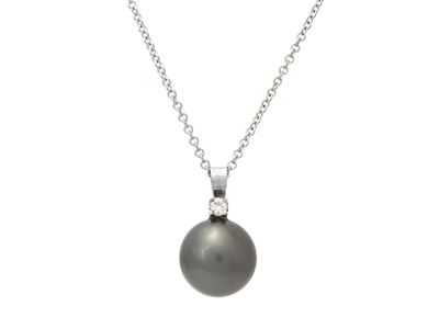 Jewellery, PENDANT WITH CHAIN, 18K white gold