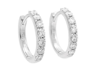 Jewellery, HOOP EARRINGS, 18K white gold