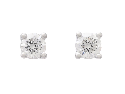 Jewellery, SOLITAIRE EARRINGS, 18K white gold