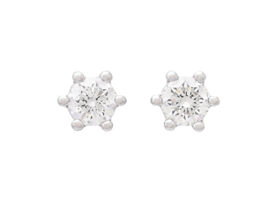 Jewellery, SOLITAIRE EARRINGS, 18K white gold