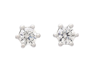 Jewellery, SOLITAIRE EARRINGS, 18K white gold