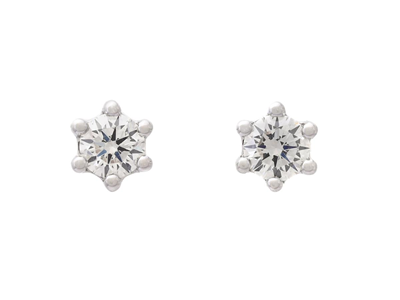 Jewellery, SOLITAIRE EARRINGS, 18K white gold