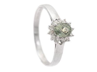 Jewellery, CLUSTER RING, 18K white gold