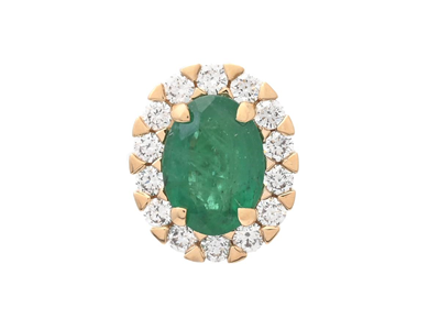 Jewellery, PENDANT, 18K gold with oval emerald 0,75 ctw