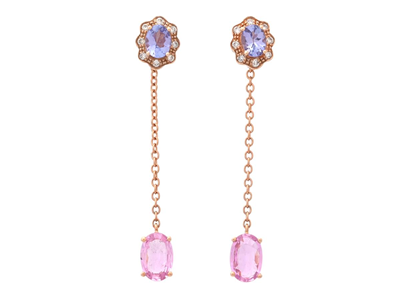 Jewellery, EARRINGS WITH ATTACHMENT, 18K rose gold