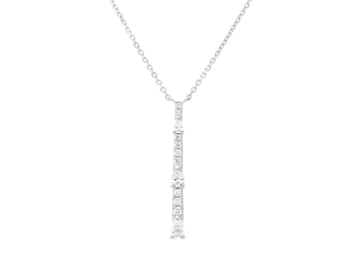 Jewellery, NECKLACE, 18K white gold with 3 pear shaped diamonds 0,24 ctw