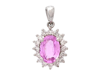 Jewellery, CLUSTER PENDANT, 18K white gold