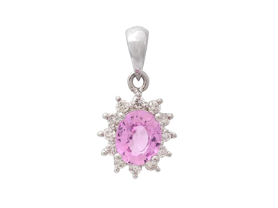 Jewellery, CLUSTER PENDANT, 18K white gold