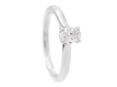 Jewellery, SOLITAIRE RING, 18K white gold