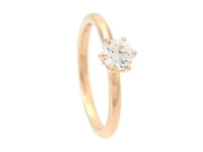 Jewellery, SOLITAIRE RING, 18K gold with brilliant cut diamond 0,50 ct