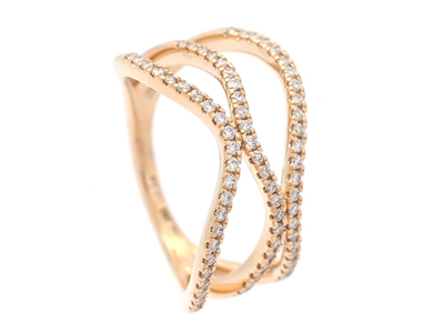 Jewellery, RING, 18K gold with 60 brilliant cut diamonds 0,34 ctw
