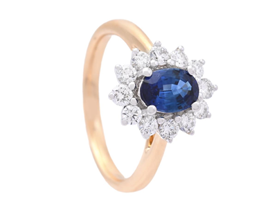 Jewellery, CLUSTER RING, 18K gold/white gold
