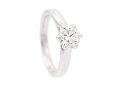 Jewellery, SOLITAIRE RING, 18K white gold