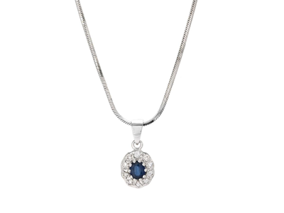 Jewellery, PENDANT WITH CHAIN, 18K white gold