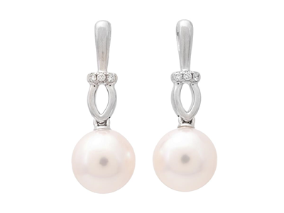 Jewellery, PEARL EARRINGS, 18K white gold