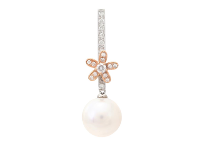 Jewellery, PEARL PENDANT, 18K white gold/rose gold