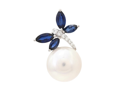 Jewellery, PEARL PENDANT, 18K white gold