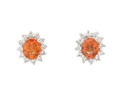 Jewellery, CLUSTER EARRINGS, 18K white gold