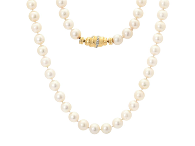 Jewellery, PEARL NECKLACE, cultured pearls 8,5-9 mm