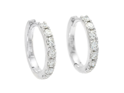 Jewellery, HOOP EARRINGS, 18K white gold