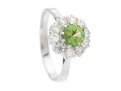 Jewellery, CLUSTER RING, 18K white gold