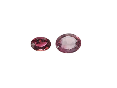Gemstones, 2 PINK TOURMALINES, oval cut