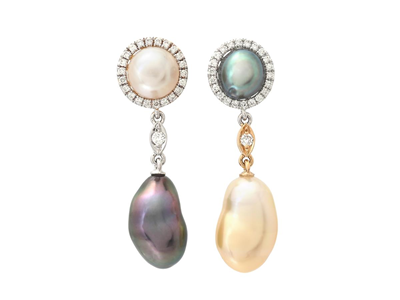 Jewellery, PEARL EARRINGS, 18K gold/white gold