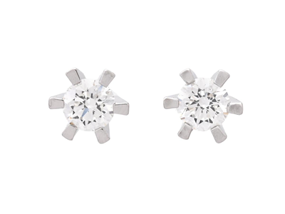 Jewellery, SOLITAIRE EARRINGS, 18K white gold