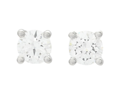 Jewellery, SOLITAIRE EARRINGS, 18K white gold