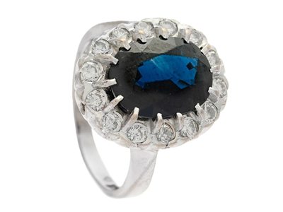 Jewellery, CLUSTER RING, 18K white gold