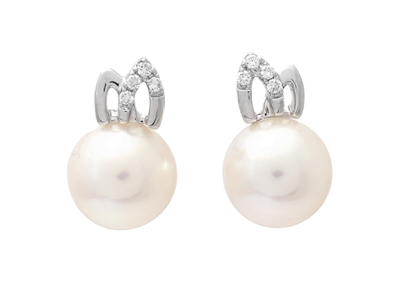Jewellery, PEARL EARRINGS, 18K white gold