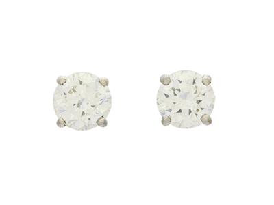 Jewellery, SOLITAIRE EARRINGS, 18K white gold