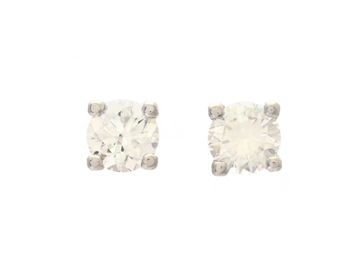 Jewellery, SOLITAIRE EARRINGS, 18K white gold