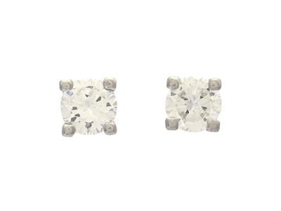 Jewellery, SOLITAIRE EARRINGS, 18K white gold