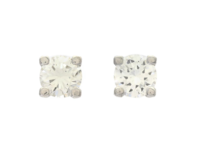 Jewellery, SOLITAIRE EARRINGS, 18K white gold