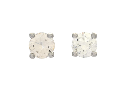 Jewellery, SOLITAIRE EARRINGS, 18K white gold
