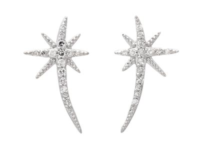 Jewellery, EARRINGS, 18K white gold with single cut diamonds 0,12 ctw
