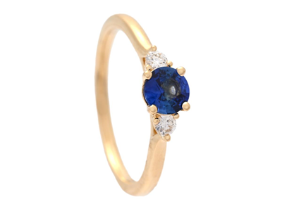 Jewellery, RING, 18K gold with blue sapphire 0,43 ctw