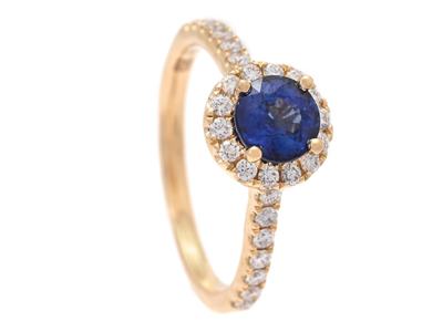 Jewellery, RING, 18K gold with sapphire 1,02 ctw