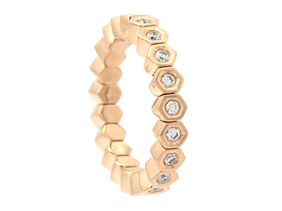 Jewellery, FULL ETERNITY RING, 18K gold/steel
