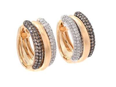 Jewellery, HOOP EARRINGS, 18K gold/white gold