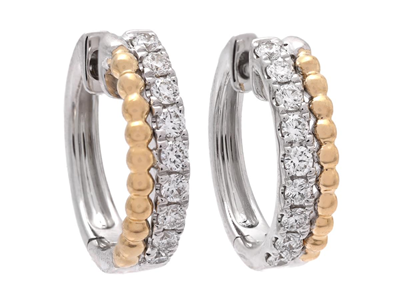Jewellery, HOOP EARRINGS, 18K gold/white gold