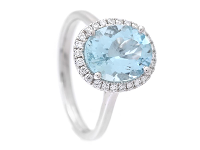 Jewellery, CLUSTER RING, 18K white gold